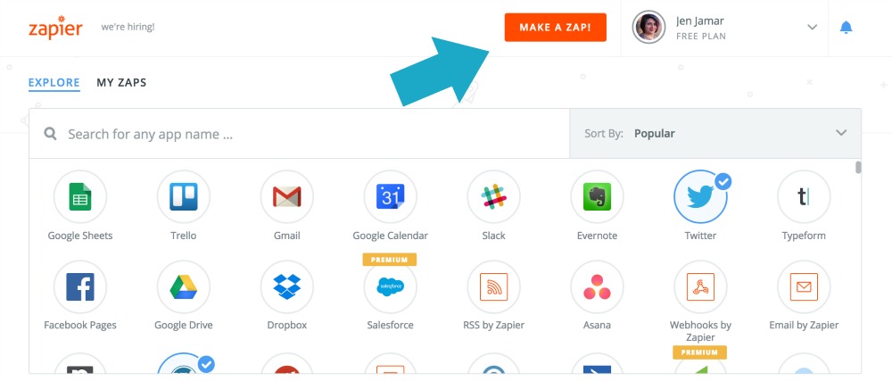 Event Promotion: Make a Zap on Zapier