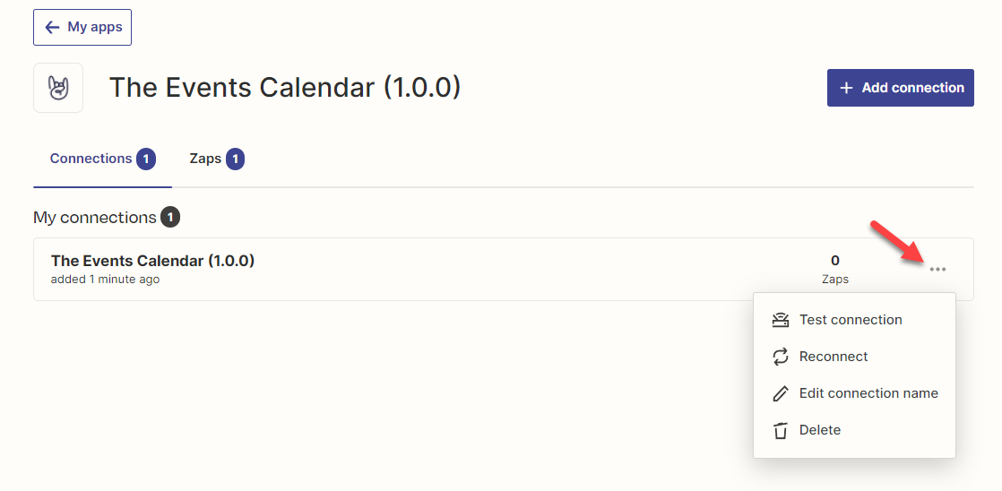 The Events Calendar app in Zapier