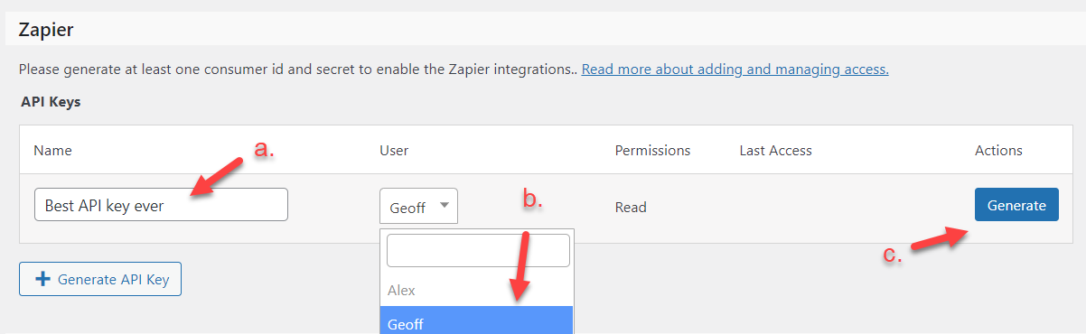 Events > Settings > Integrations to set up Zapier integration with Event Automator