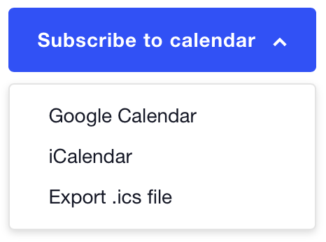 Subscribe to calendar options
