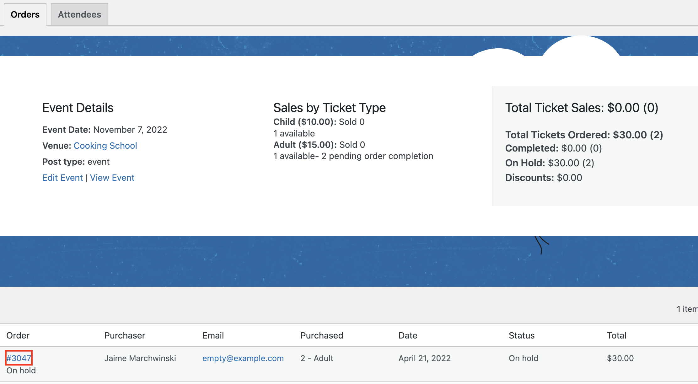 Order ID for Stripe refund with Tickets Commerce