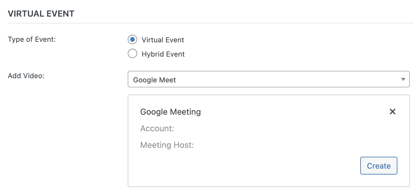Create a new Google Meet link