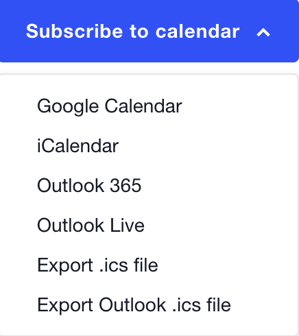 Subscribe to calendar on calendar page