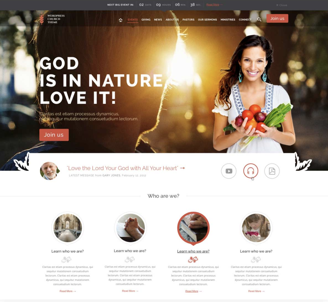 Best WordPress Themes for Churches Knowledgebase The Events Calendar