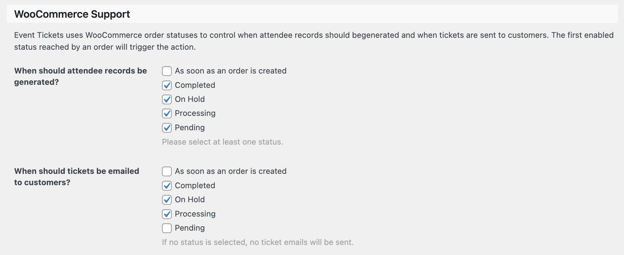 Event Tickets Settings Overview - Knowledgebase